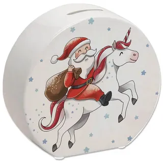 speecheese Spardose Weihnachtsmann auf Einhorn Spardose