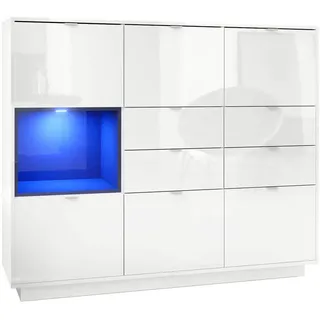 Vladon Highboard 153 x 123 x 37 cm Schwarz