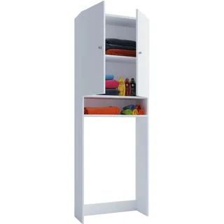 VCM Lona Waschmaschinenschrank 64 x 27 x 182 cm Weiß Kunststoff