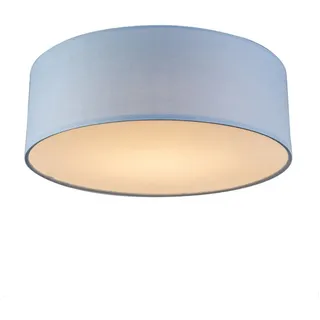 Qazqa Deckenleuchte Drum led, LED fest integriert, Extra-Warmweiß, QAZQA Deckenleuchte, integrated, Blau, Textil, Modern blau