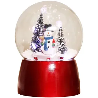 ikasus LED Schneekugel,Christmas Toys Santa und Schneemann Schneekugel, Bescherung elektrischer Schneewirbel,Spieluhr,weihnachtliche Motive, Glaskugel, bunt