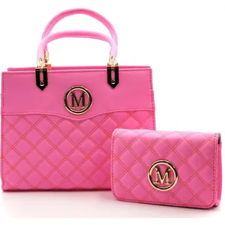 Damenhandtasche mit zusätzlicher Clutches verschiedene Farben 90060 - Pink Farbe: Pink - Rosa