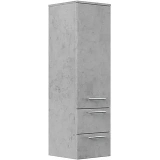 Hochschrank 120 Cm In Beton Mit Glaseinlagen
