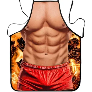 RDNKVB Sexy Kochschürze für Männer - Lustige Muskel- und Küchenschürze für Grillparty - Erwachsenenschürze als Geschenk