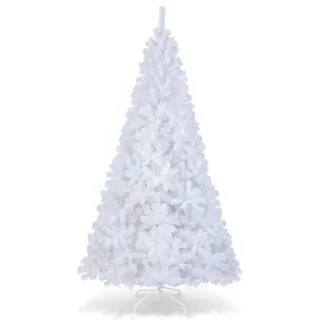 DREAMADE 150/180/210/240cm Weihnachtsbaum Weiß, Künstlicher Tannenbaum mit Metallständer, Christbaum Kunstbaum Dekobaum (240cm)