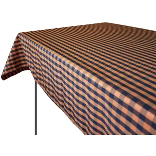 Weavric Karierte rechteckige Tischdecke, 132x290cm, waschbar Falten Fleck frei Gingham Leinen für Buffet Tisch, Picknick im Freien, Halloween, Party, Urlaub, Weihnachten, Orange und schwarz