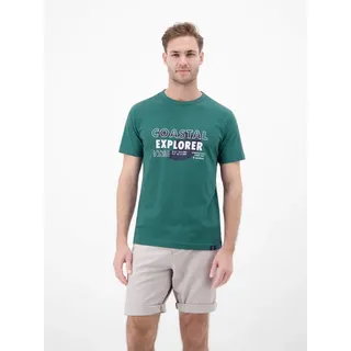 LERROS T-Shirt T-Shirt mit Brustprint und Rundhalsausschnitt grün L (56)