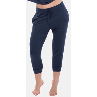 Mey Schlafhose Tessie (1-tlg) Schlafanzug Hose - In modischer 3/4-Länge blau XL