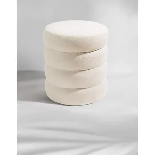 Blumtal Sitzhocker mit Stauraum Bouclé 42 x 47 x 42 cm Beige