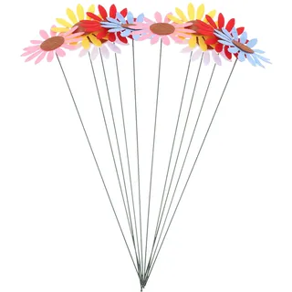 Cabilock 10er Pack Metall Gänseblümchen Gartenstecker Bunte Blumenstecker Dekorative Gartenpfähle Metall Blumen Garten Blumenpfähle für Garten Rasen Hof Outdoor Dekoration