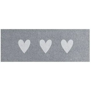 Eulenschnitt Kleine waschbare Fußmatte 25 x 75 cm Grau