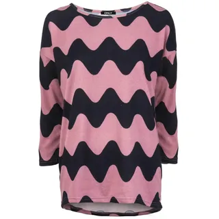ONLY Damen Oversize Pullover mit Rundhalsausschnitt und 3/4 Ärmeln in Grau - S
