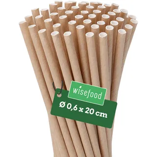 Wisefood Trinkhalme Papier Ø 0,6 x 20 cm 500 St. Braun