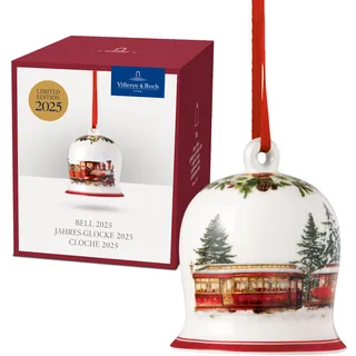 Villeroy & Boch - Annual Christmas Edition Jahres-Glocke 2025 Bunt, Glocke Weihnachten, Baumschmuck, Deko Weihnachten, Weihnachtsdekorationen, Sammlerstück, Premium Porzellan
