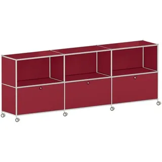 viasit Sideboard »System 4« auf Rollen rot, 227.9x82.6x40.4 cm