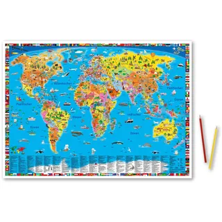 Erlebniskarte „Illustrierte politische Weltkarte“ Schreibunterlage