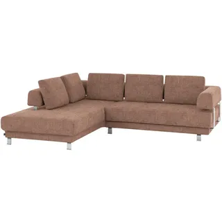 Stylife Ecksofa, Hellbraun, Metall, Uni, 5-Sitzer, Füllung: Polyurethan (Pur), Ottomane links, L-Form, 277x235 cm, Goldenes M, Typenauswahl, Fußauswahl, Stoffauswahl, seitenverkehrt erhältlich, Hocker Rücken echt, individuell planbar, Wohnzimmer, Sofas & Couches, Wohnlandschaften, Ecksofas