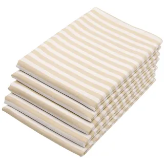ZOLLNER Geschirrtuch, (Spar-Set, 5-tlg), 50 x 70 cm, 100% Baumwolle, vom Hotelwäschespezialisten beige|braun