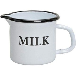 marion10020 Milchkännchen Milchkanne Milk emailliert Milch-Kännchen 550ml weiß