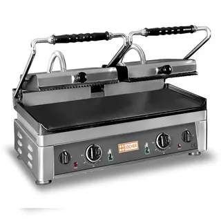 LOCHER Elektro-Doppelkontaktgrill EKG56OR mit extra großen Grillflächen; oben gerillt und unten glatt, 230 V