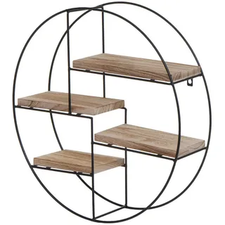 berlinlodge Wandregal rund 45 x 45 x 11 cm Natur