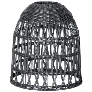 Star Trading Lampenschirm Knute – Outdoor Lampenschirm aus PE-Rattan, Grau, 33 cm, für E27 Leuchtmittel, IP44, wetterfest, für Garten, Terrasse und Balkon