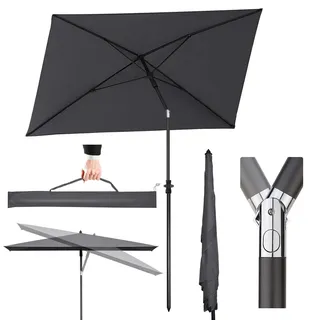 Sekey Sonnenschirm Rechteckig Balkonschirm Kippbar Markt Garten Schirm UV50+
