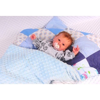Babydecke »Decke Babydecke Wagendecke 100x75cm für Wiege Kinderwagen Babybett«, La Bortini blau