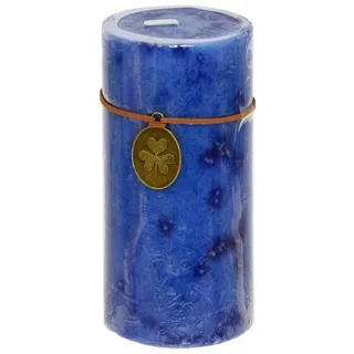 B&S Stumpenkerze Trendkerze blau durchgefärbt 13 x Ø 6 cm blau