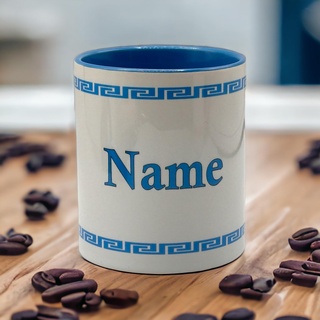 Namenstasse personalisierte Kaffee-Tasse mit Namen Becher mit Namen Kaffeebecher mit Namen 6 Farben persönliche Geschenke Keramik-Tasse personalisiert Geburtstag (Blau)