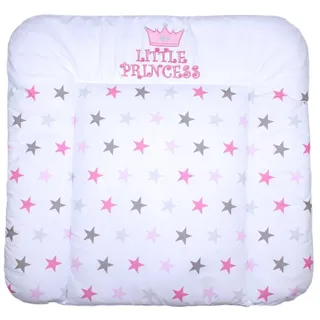 Primawela Wickelauflage Baby Wickeltischauflage Auflage für Wickeltisch Baumwolle - Princess rosa 85 cm