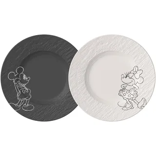 Villeroy & Boch Mickey Mouse Dessertteller 2-teilig schwarz/weiß