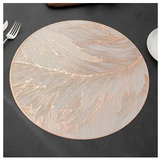 XDeer Tischdecke 4 stück Tischset, Platzset Rund,Tischsets Abwaschbar, Hitzebeständige, 38 * 38 cm rosa