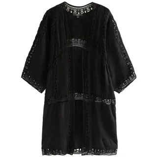 Next Strandshirt Langer Häkel-Überwurf (1-tlg) schwarz XL