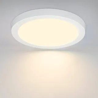 ZMH LED Deckenleuchte Wohnzimmer Quradratisch/Rund Weiß Ø22.5CM Flurlampe Modern für Büro, ‎Flimmerfrei, Energiesparend, Augenschutz, LED fest integriert, Warmweißes, IP44 Spritzwassergeschützt rot Rund
