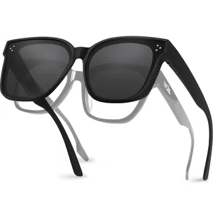 Hifot Überzieh Sonnenbrille Herren Damen, Polarisiert UV400Sonnenbrille für Brillenträger Fit Over Brille Überbrille für Brillenträger - Einheitsgröße