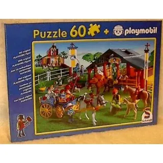 Schmidt 55249 Puzzle Reiterhof  60 Teile mit original Playmobil-Figur Neu