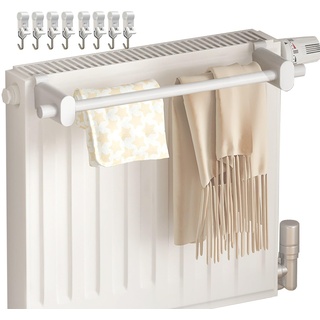 Handtuchhalter für Heizkörper Handtuchhalter Heizung Einhängen Weiß, Handtuchhalter Kompaktheizkörper, Handtuchhalter Heizkörper zum Einhängen, Heizung Handtuchhalter ( Color : White , Size : 70cm )