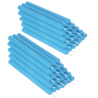 Nklaus 50x hellblau Paraffinwachs 12cm rußfrei Handarbeit Tafelkerzen Ritualkerze Tropfkerzen 36338