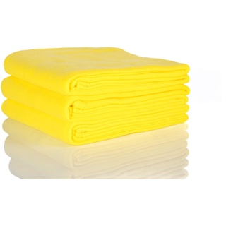 Glart Oeko-Tex Fleecedecken 3er Set, gelb, 130x160 cm, 200 g/m2, als Wohndecke, Kuscheldecke, Sofaüberwurf und Picknickdecke. Sofadecke aus Fleece