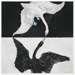 Posterlounge Der Schwan, Nr. 1 Poster | 70 x 70 cm von Hilma af Klint Schwarz-Weiß Wandbilder Wanddeko