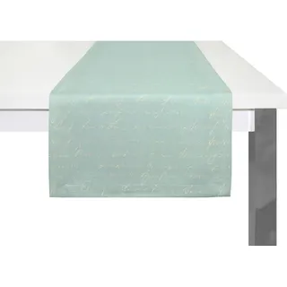 Tischläufer ADAM "Scribble" Tischdecken Gr. B/L: 50 cm x 150 cm, rechteckig, blau (natur, hellblau) Tischläufer nachhaltig aus Bio-Baumwolle,Made in Germany