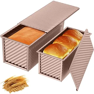 Brotbackform mit Deckel Antihaft, Toastbrot Backform Kohlenstoffstahl, Kastenfor
