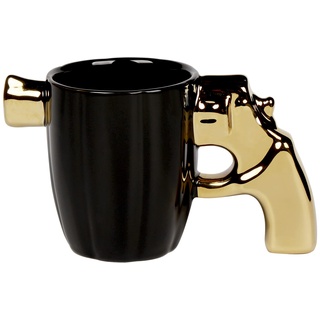 Loobuu Modische Keramik-Kaffeetasse, 350 ml, spezielle coole Kaffeetasse, 3D-cooles Pistolen-Design, langlebig, attraktive Tassen, personalisierte Porzellan-Geschenke für Männer und Frauen (Pistol)