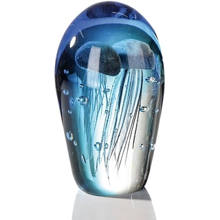 Wanddekoobjekt CASABLANCA BY GILDE "Skulptur Qualle" Wanddekoobjekte Gr. B/H/T: 12 cm x 20 cm x 12 cm, blau Deko