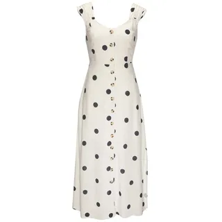LASCANA Maxikleid Gepunktet Beige/Schwarz 46