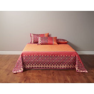 Tagesdecke LAGLIO, Bassetti, dekorative, kostbare und ausgewählte Details im Muster orange 180 cm x 255 cm