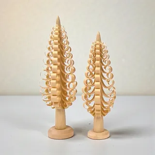 Spanbaum Set Erzgebirge Holz Handarbeit 20 cm 25 cm Winterdeko Weihnachten