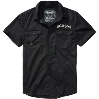 Langarmhemd BRANDIT "Brandit Herren Motörhead Shirt", Herren, Gr. S, US-Größen, schwarz, 100% Baumwolle, unifarben, normal, ohne Ausschnitt, Hemden