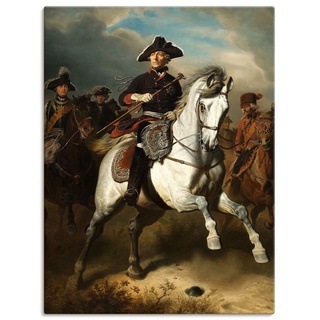 ARTland Leinwandbilder Wandbild Bild auf Leinwand Friedrich der Große zu Pferde. 1861 Größe: 60x80 cm